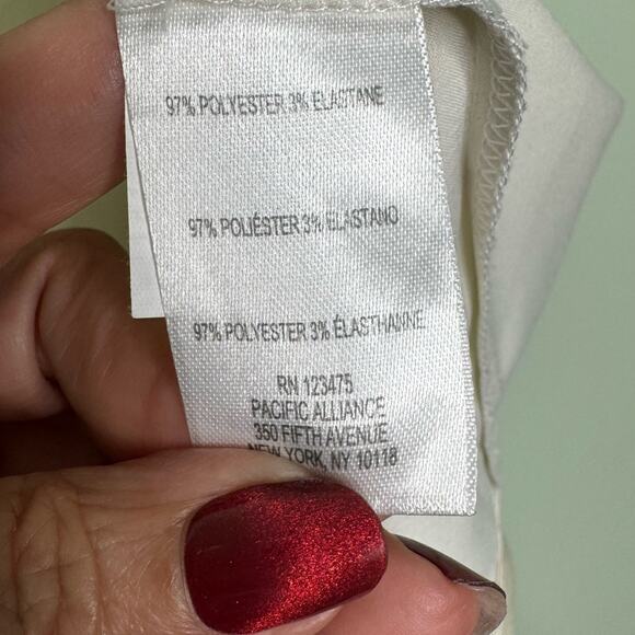 Tahari Womens XLarge Top Lagenlook Oversized White Popover Satin Look - Picture 9 of 10